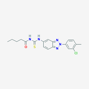 molecular formula C19H20ClN5OS B399079 N-{[2-(3-chloro-4-methylphenyl)-2H-benzotriazol-5-yl]carbamothioyl}pentanamide 