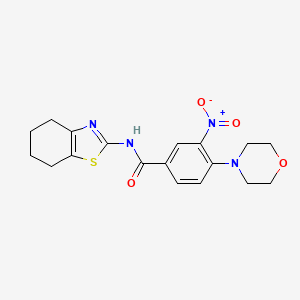 4-morpholin-4-yl-3-nitro-N-(4,5,6,7-tetrahydro-1,3-benzothiazol-2-yl)benzamide