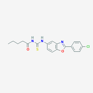 molecular formula C19H18ClN3O2S B399081 N-{[2-(4-chlorophenyl)-1,3-benzoxazol-5-yl]carbamothioyl}pentanamide 