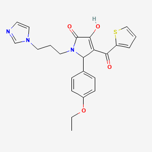 (4E)-5-(4-ethoxyphenyl)-4-[hydroxy(thiophen-2-yl)methylidene]-1-[3-(1H-imidazol-1-yl)propyl]pyrrolidine-2,3-dione