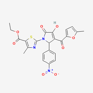 ethyl 2-[3-hydroxy-4-(5-methyl-2-furoyl)-5-(4-nitrophenyl)-2-oxo-2,5-dihydro-1H-pyrrol-1-yl]-4-methyl-1,3-thiazole-5-carboxylate