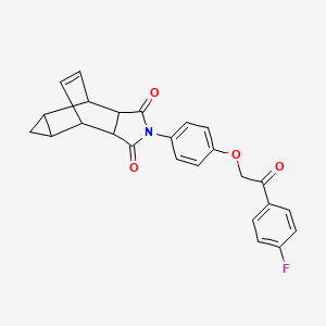 2-{4-[2-(4-fluorophenyl)-2-oxoethoxy]phenyl}hexahydro-4,6-ethenocyclopropa[f]isoindole-1,3(2H,3aH)-dione