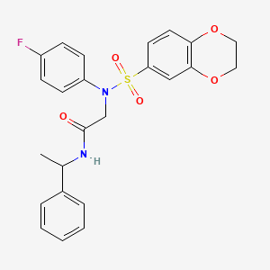 N~2~-(2,3-dihydro-1,4-benzodioxin-6-ylsulfonyl)-N~2~-(4-fluorophenyl)-N~1~-(1-phenylethyl)glycinamide