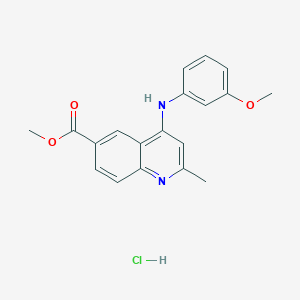 Methyl 4-(3-methoxyanilino)-2-methylquinoline-6-carboxylate;hydrochloride