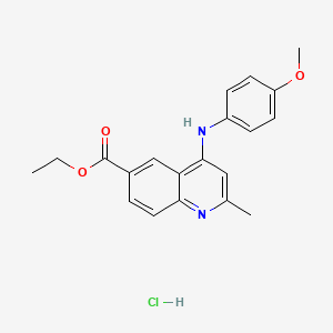 molecular formula C20H21ClN2O3 B3990872 Ethyl 4-[(4-methoxyphenyl)amino]-2-methylquinoline-6-carboxylate, chloride 