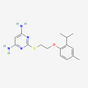 2-[2-(4-methyl-2-propan-2-ylphenoxy)ethylsulfanyl]pyrimidine-4,6-diamine