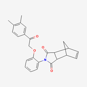 molecular formula C25H23NO4 B3990938 2-{2-[2-(3,4-dimethylphenyl)-2-oxoethoxy]phenyl}-3a,4,7,7a-tetrahydro-1H-4,7-methanoisoindole-1,3(2H)-dione 