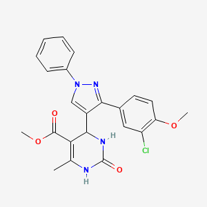 methyl 4-[3-(3-chloro-4-methoxyphenyl)-1-phenyl-1H-pyrazol-4-yl]-6-methyl-2-oxo-1,2,3,4-tetrahydropyrimidine-5-carboxylate