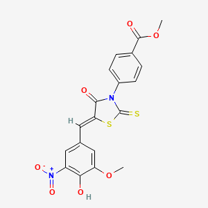 methyl 4-[5-(4-hydroxy-3-methoxy-5-nitrobenzylidene)-4-oxo-2-thioxo-1,3-thiazolidin-3-yl]benzoate