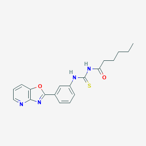 molecular formula C19H20N4O2S B399100 1-Hexanoyl-3-(3-oxazolo[4,5-b]pyridin-2-yl-phenyl)-thiourea 