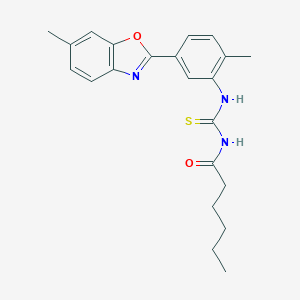 N-{[2-methyl-5-(6-methyl-1,3-benzoxazol-2-yl)phenyl]carbamothioyl}hexanamide