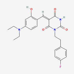 5-[4-(diethylamino)-2-hydroxybenzylidene]-1-[2-(4-fluorophenyl)ethyl]-2,4,6(1H,3H,5H)-pyrimidinetrione