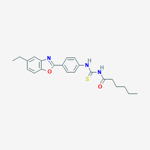 molecular formula C22H25N3O2S B399106 N-{[4-(5-ethyl-1,3-benzoxazol-2-yl)phenyl]carbamothioyl}hexanamide 