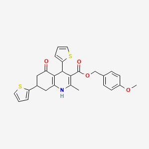 4-Methoxybenzyl 2-methyl-5-oxo-4,7-di(thiophen-2-yl)-1,4,5,6,7,8-hexahydroquinoline-3-carboxylate