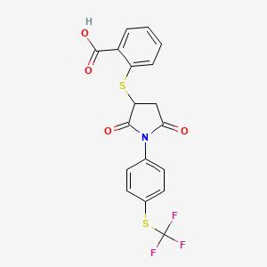 2-[(2,5-dioxo-1-{4-[(trifluoromethyl)thio]phenyl}-3-pyrrolidinyl)thio]benzoic acid