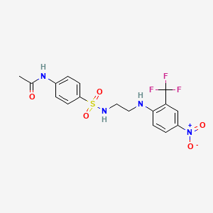 N-{4-[(2-{[4-nitro-2-(trifluoromethyl)phenyl]amino}ethyl)sulfamoyl]phenyl}acetamide