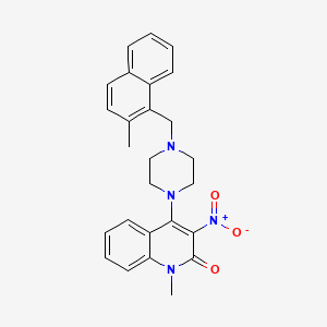 1-methyl-4-{4-[(2-methylnaphthalen-1-yl)methyl]piperazin-1-yl}-3-nitroquinolin-2(1H)-one