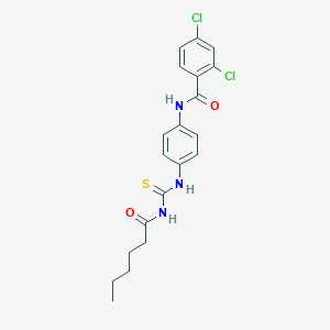 molecular formula C20H21Cl2N3O2S B399110 2,4-dichloro-N-(4-{[(hexanoylamino)carbothioyl]amino}phenyl)benzamide 
