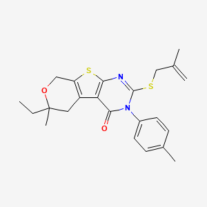 12-ethyl-12-methyl-4-(4-methylphenyl)-5-(2-methylprop-2-enylsulfanyl)-11-oxa-8-thia-4,6-diazatricyclo[7.4.0.02,7]trideca-1(9),2(7),5-trien-3-one