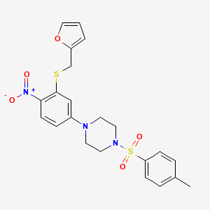 1-(3-{[(FURAN-2-YL)METHYL]SULFANYL}-4-NITROPHENYL)-4-(4-METHYLBENZENESULFONYL)PIPERAZINE