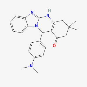 12-[4-(Dimethylamino)phenyl]-3,3-dimethyl-2,4,5,12-tetrahydrobenzimidazolo[2,1-b]quinazolin-1-one