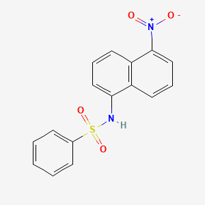 molecular formula C16H12N2O4S B3991138 N-(5-nitro-1-naphthyl)benzenesulfonamide 