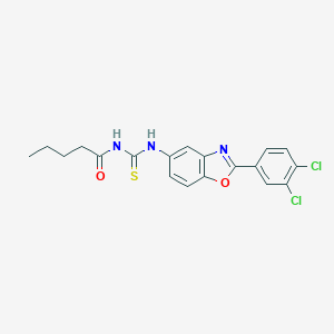 molecular formula C19H17Cl2N3O2S B399114 N-{[2-(3,4-dichlorophenyl)-1,3-benzoxazol-5-yl]carbamothioyl}pentanamide 