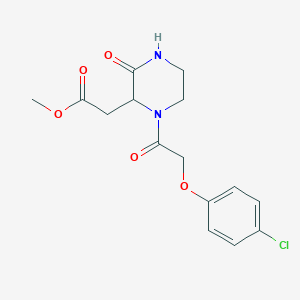 molecular formula C15H17ClN2O5 B3991144 Methyl {1-[(4-chlorophenoxy)acetyl]-3-oxopiperazin-2-yl}acetate 