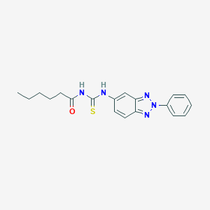molecular formula C19H21N5OS B399118 N-hexanoyl-N'-(2-phenyl-2H-1,2,3-benzotriazol-5-yl)thiourea 