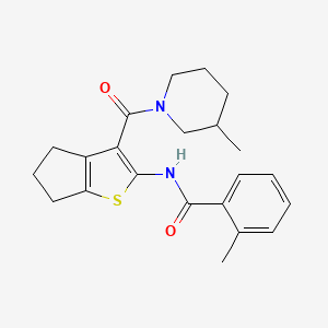 molecular formula C22H26N2O2S B3991181 2-methyl-N-[3-(3-methylpiperidine-1-carbonyl)-5,6-dihydro-4H-cyclopenta[b]thiophen-2-yl]benzamide 