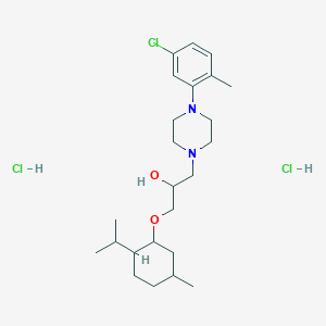 1-[4-(5-Chloro-2-methylphenyl)piperazin-1-yl]-3-(5-methyl-2-propan-2-ylcyclohexyl)oxypropan-2-ol;dihydrochloride