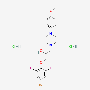 1-(4-Bromo-2,6-difluorophenoxy)-3-[4-(4-methoxyphenyl)piperazin-1-yl]propan-2-ol;dihydrochloride