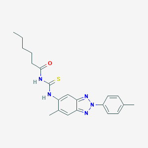 N-{[6-methyl-2-(4-methylphenyl)-2H-benzotriazol-5-yl]carbamothioyl}hexanamide