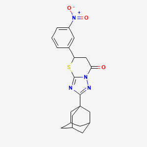 molecular formula C21H22N4O3S B3991211 2-(1-adamantyl)-5-(3-nitrophenyl)-5,6-dihydro-[1,2,4]triazolo[5,1-b][1,3]thiazin-7-one 