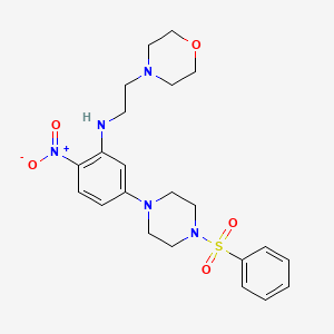 5-[4-(BENZENESULFONYL)PIPERAZIN-1-YL]-N-[2-(MORPHOLIN-4-YL)ETHYL]-2-NITROANILINE