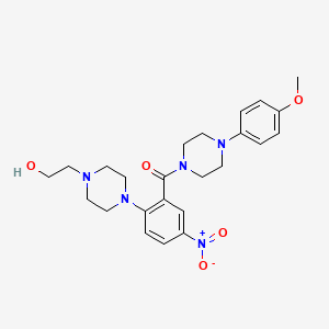 2-(4-{2-[4-(4-METHOXYPHENYL)PIPERAZINE-1-CARBONYL]-4-NITROPHENYL}PIPERAZIN-1-YL)ETHAN-1-OL