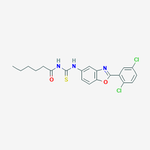 molecular formula C20H19Cl2N3O2S B399125 N-[[2-(2,5-dichlorophenyl)-1,3-benzoxazol-5-yl]carbamothioyl]hexanamide CAS No. 490015-92-4