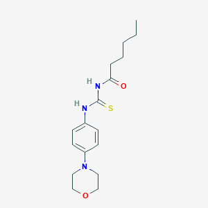 molecular formula C17H25N3O2S B399127 N-hexanoyl-N'-(4-morpholin-4-ylphenyl)thiourea 