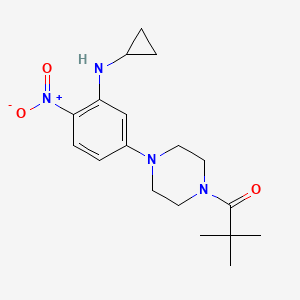 1-{4-[3-(CYCLOPROPYLAMINO)-4-NITROPHENYL]PIPERAZINO}-2,2-DIMETHYL-1-PROPANONE