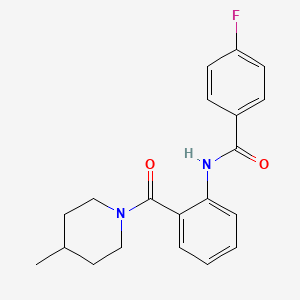 4-fluoro-N-[2-(4-methylpiperidine-1-carbonyl)phenyl]benzamide