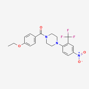 molecular formula C20H20F3N3O4 B3991289 (4-ETHOXYPHENYL){4-[4-NITRO-2-(TRIFLUOROMETHYL)PHENYL]PIPERAZINO}METHANONE 