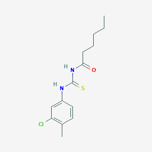 molecular formula C14H19ClN2OS B399129 N-[(3-chloro-4-methylphenyl)carbamothioyl]hexanamide 