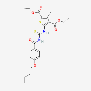 molecular formula C23H28N2O6S2 B3991298 Diethyl 5-[(4-butoxybenzoyl)carbamothioylamino]-3-methylthiophene-2,4-dicarboxylate 