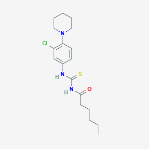 molecular formula C18H26ClN3OS B399130 N-[[3-chloro-4-(1-piperidinyl)anilino]-sulfanylidenemethyl]hexanamide 