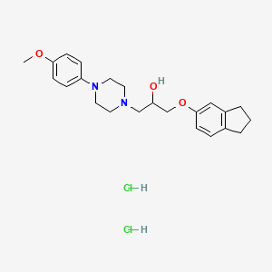 molecular formula C23H32Cl2N2O3 B3991312 1-(2,3-dihydro-1H-inden-5-yloxy)-3-[4-(4-methoxyphenyl)piperazin-1-yl]propan-2-ol;dihydrochloride 