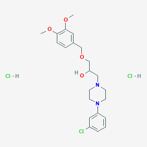 1-[4-(3-Chlorophenyl)piperazin-1-yl]-3-[(3,4-dimethoxyphenyl)methoxy]propan-2-ol;dihydrochloride