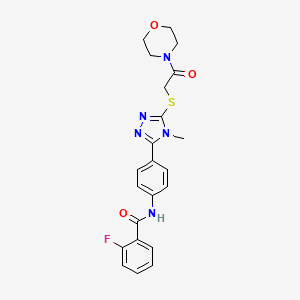 2-fluoro-N-[4-(4-methyl-5-{[2-(4-morpholinyl)-2-oxoethyl]thio}-4H-1,2,4-triazol-3-yl)phenyl]benzamide