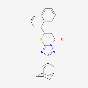 molecular formula C25H25N3OS B3991322 2-(1-adamantyl)-5-(1-naphthyl)-5,6-dihydro-7H-[1,2,4]triazolo[5,1-b][1,3]thiazin-7-one 