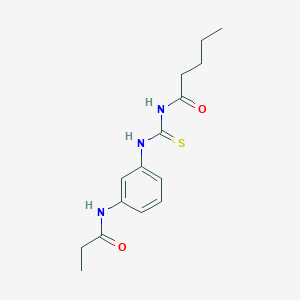 molecular formula C15H21N3O2S B399133 N-(3-{[(pentanoylamino)carbothioyl]amino}phenyl)propanamide 