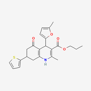 Propyl 2-methyl-4-(5-methylfuran-2-yl)-5-oxo-7-(thiophen-2-yl)-1,4,5,6,7,8-hexahydroquinoline-3-carboxylate